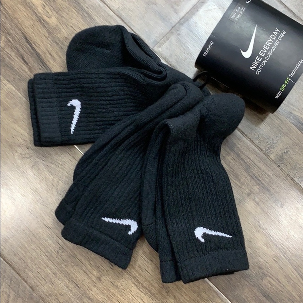 NIKE EVERYDAY COTTON CUSHIONED CREW wmns SOCKS 3 pairs socks set - Picture 14 of 16